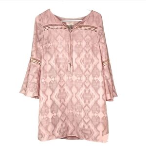 Loft Shift Dress Womens Mp Dusty Rose Western  Boho Native Flowy EUC